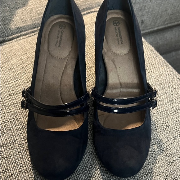 Giani Bernini Womens Vallariaa Faux Suede Mary Jane Navy - Picture 1 of 9